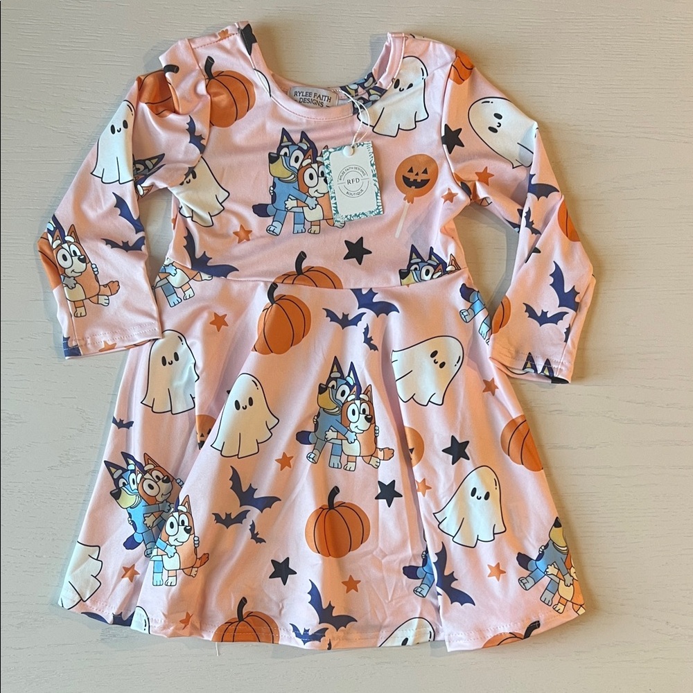 Rylee Faith Designs Bluey Halloween Dress 4 5 6 - Picture 3 of 5